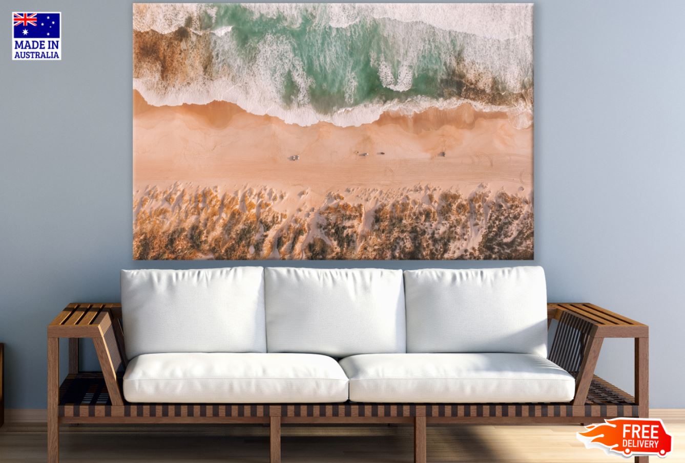Sea Shore Aerial View Photograph Print 100% Australian Made