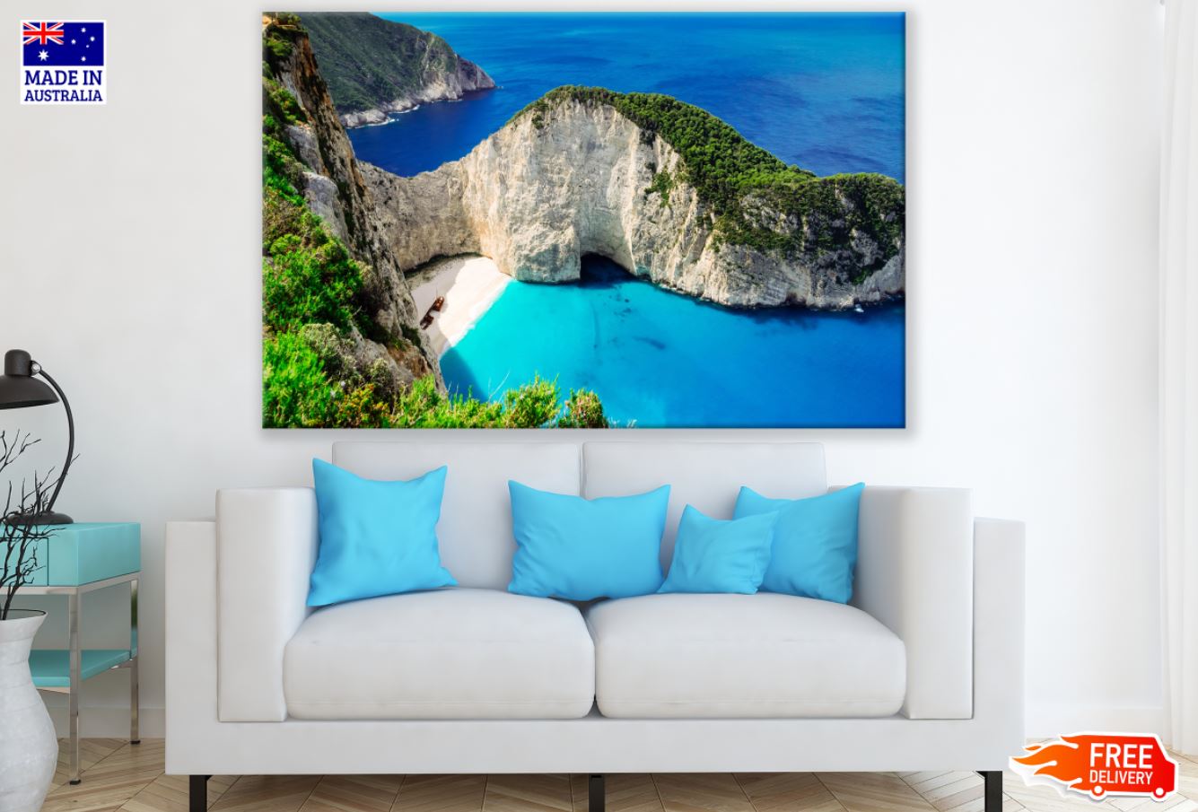 Cliff Rock & Sea Aerial View Print 100% Australian Made
