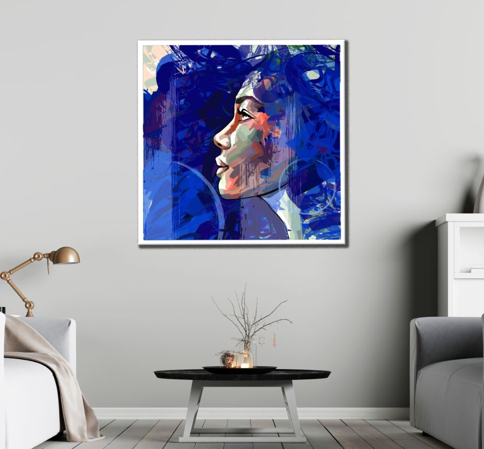 Square Canvas Female Face Abstract Painting High Quality Print 100% Australian Made