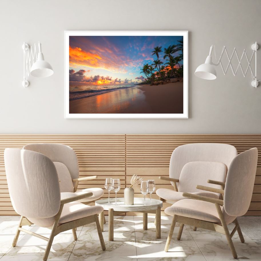 Sea Sunset Scenery Photograph Home Decor Premium Quality Poster Print Choose Your Sizes