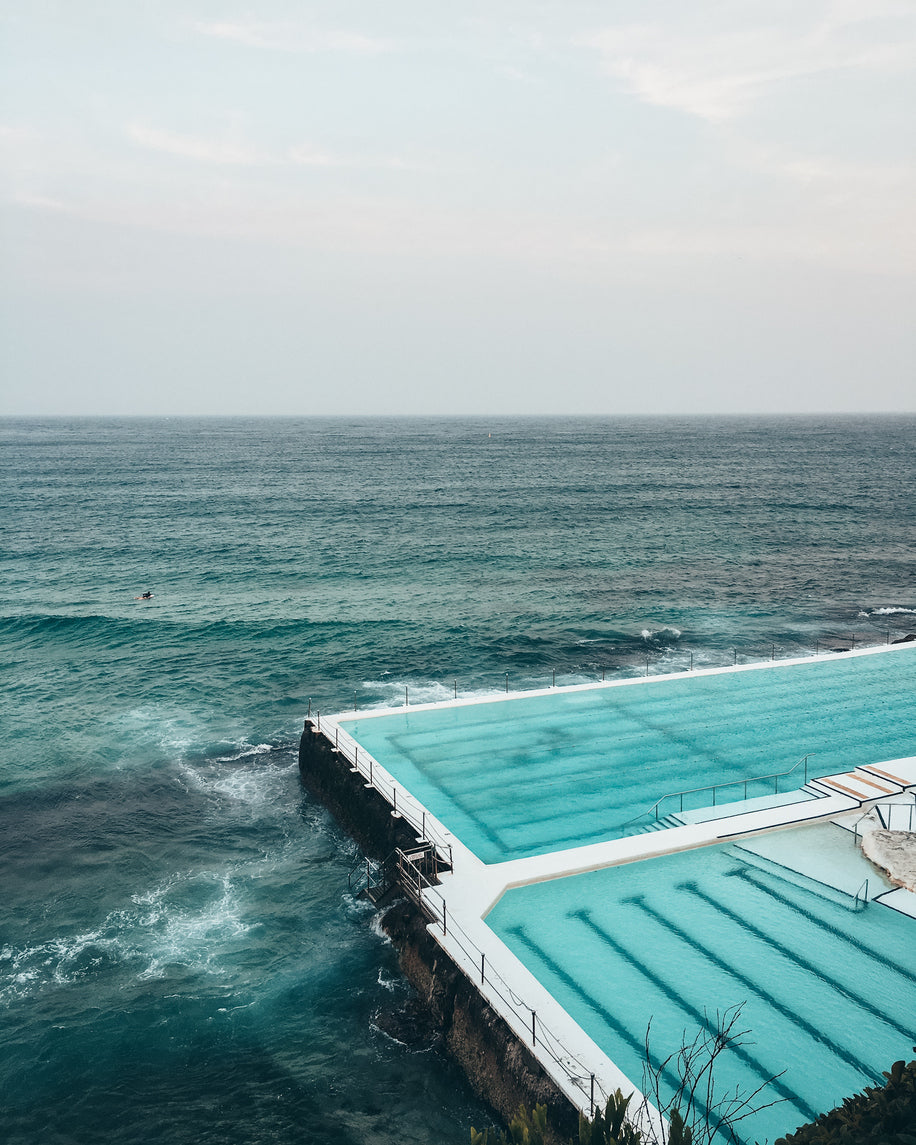 Infinity Pool Near Sea Scenery Photograph Print 100% Australian Made
