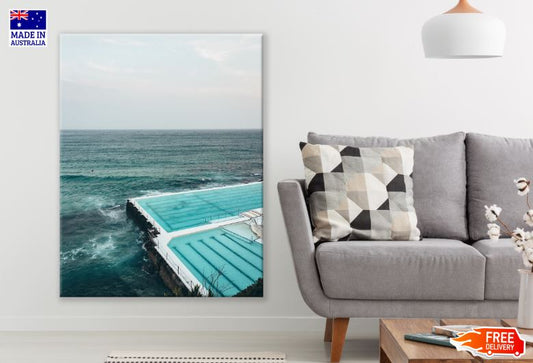 Infinity Pool Near Sea Scenery Photograph Print 100% Australian Made