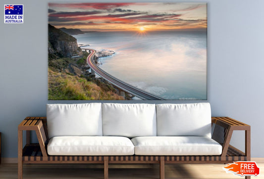 Road Over Sea Sunset Photograph Print 100% Australian Made