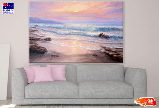 Sea Scenery Oil Painting Print 100% Australian Made