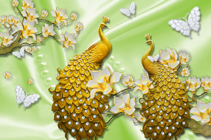 Peacocks & Butterflies 3D Design Print 100% Australian Made