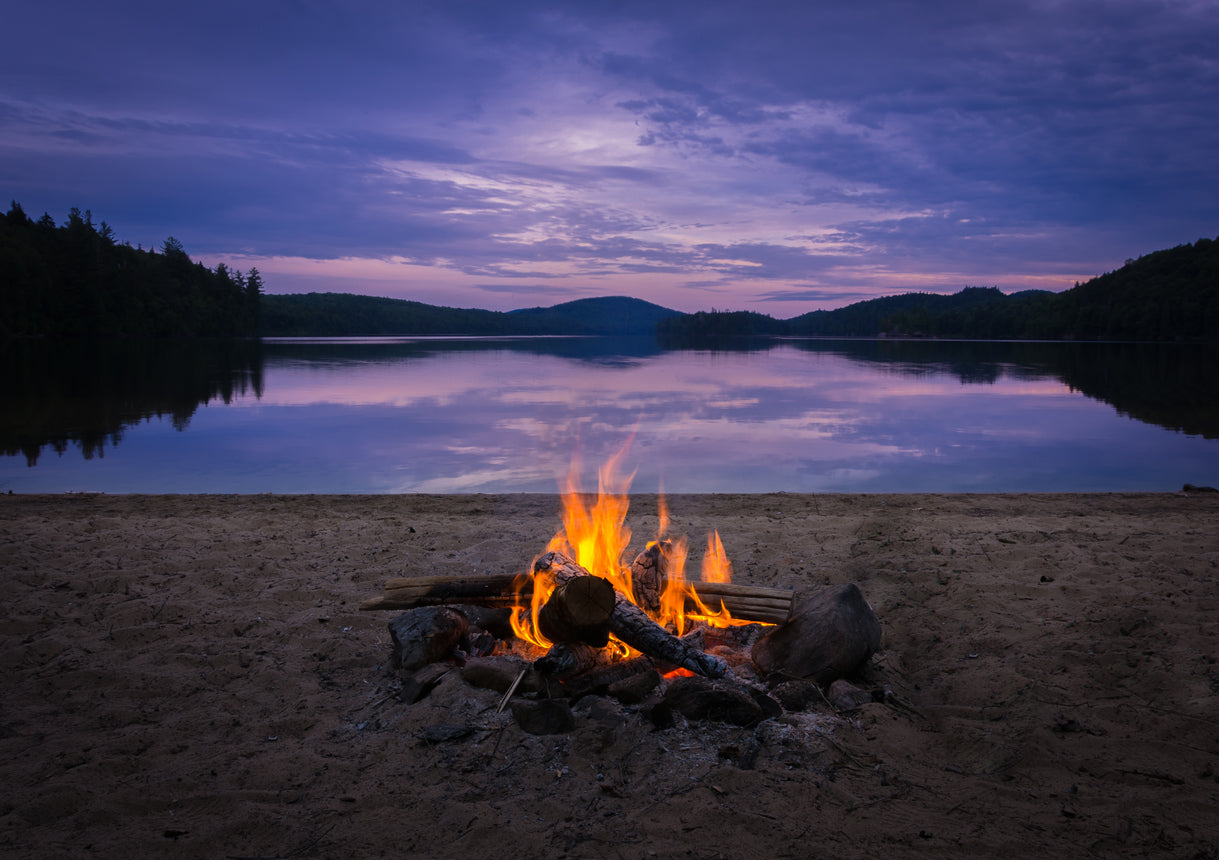 Bon fire Near Lake Scenery View Home Decor Premium Quality Poster Print Choose Your Sizes
