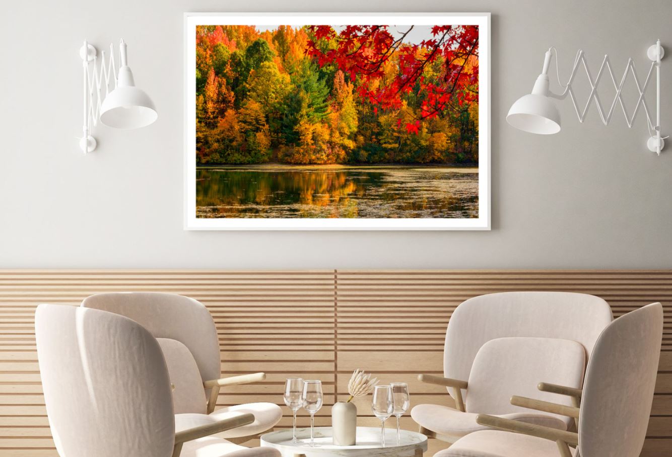 Lake & Autumn Forest Photograph Home Decor Premium Quality Poster Print Choose Your Sizes