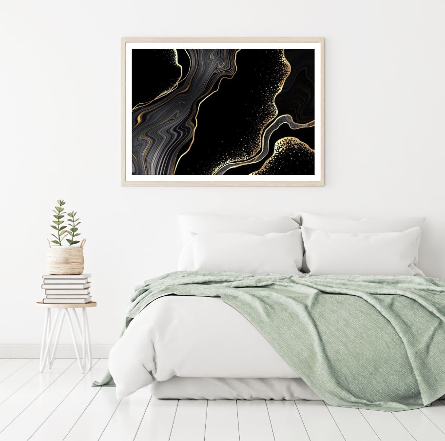 Black & Gold Abstract Design Home Decor Premium Quality Poster Print Choose Your Sizes