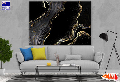 Black & Gold Abstract Design Print 100% Australian Made