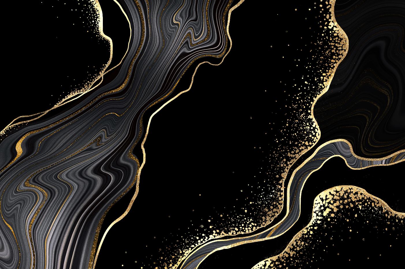 Black & Gold Abstract Design Print 100% Australian Made