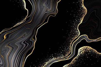 Black & Gold Abstract Design Print 100% Australian Made