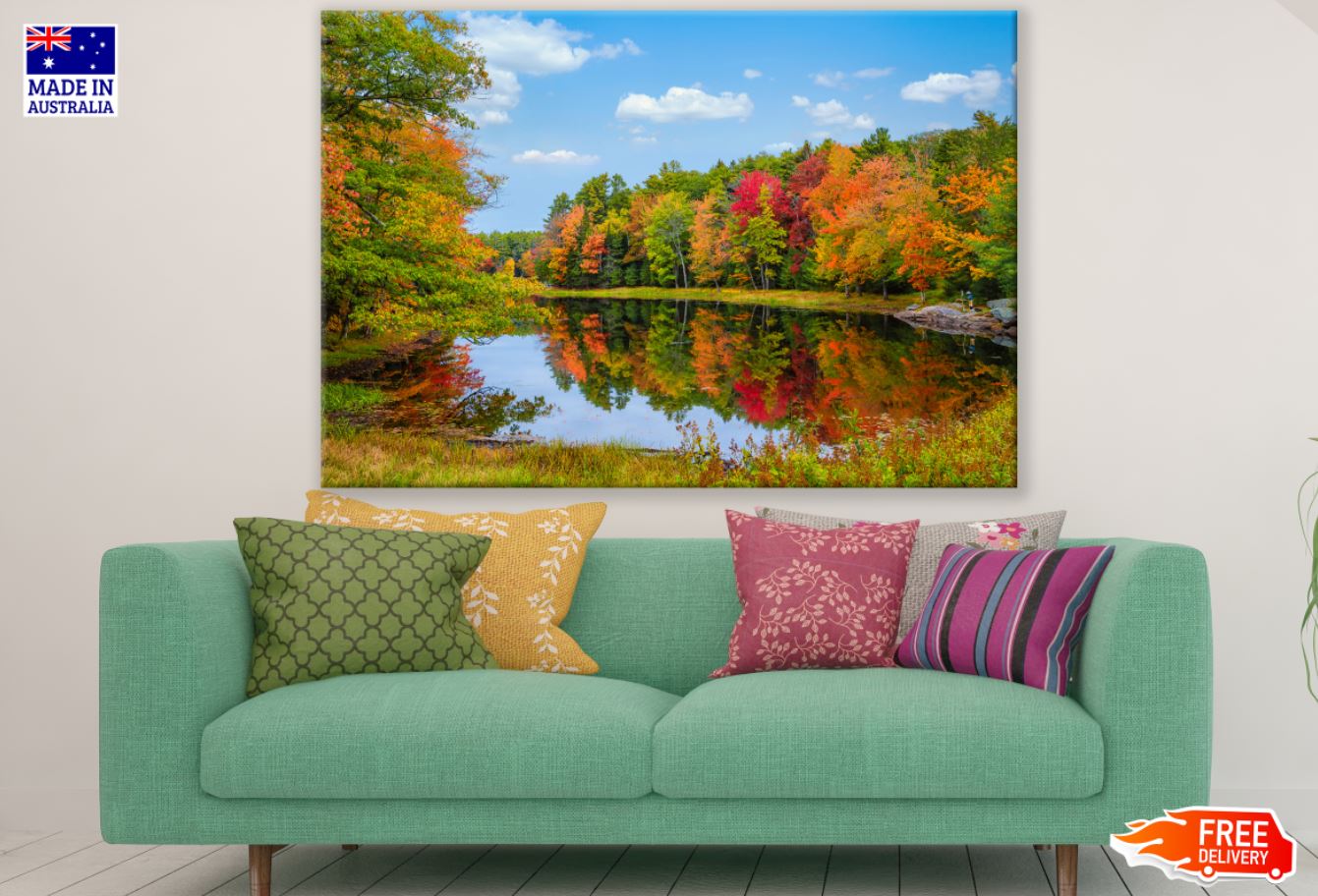 Lake & Autumn Forest Photograph Print 100% Australian Made