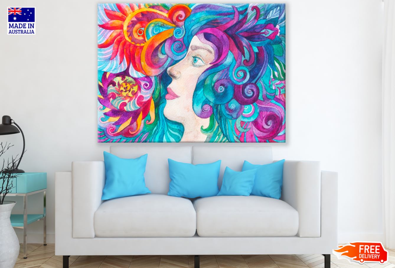 Face Pattern Watercolor Art Print 100% Australian Made