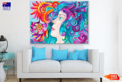 Face Pattern Watercolor Art Print 100% Australian Made