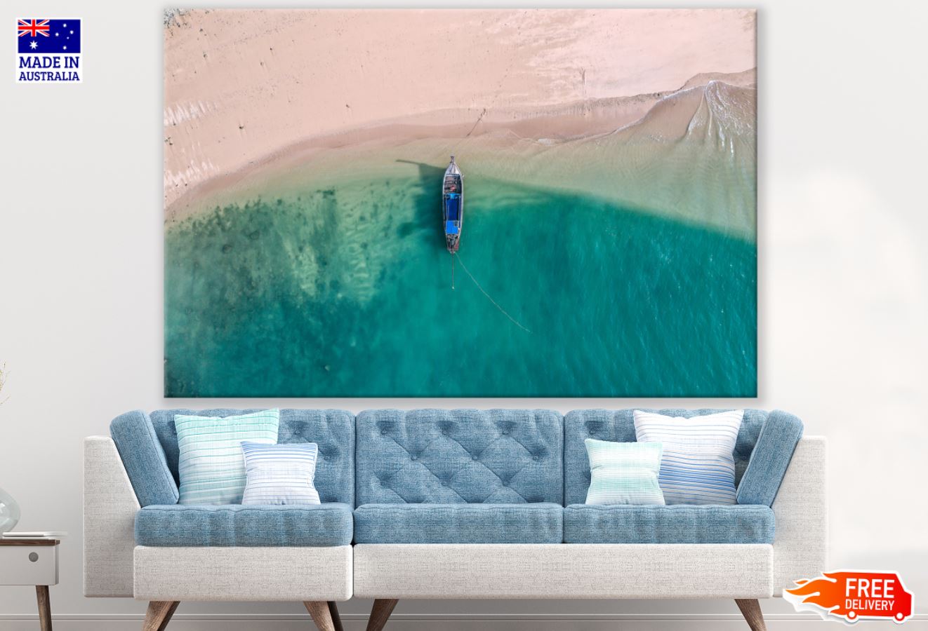 Sea Shore Aerial View Photograph Print 100% Australian Made