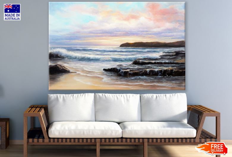 Sea Scenery Oil Painting Print 100% Australian Made