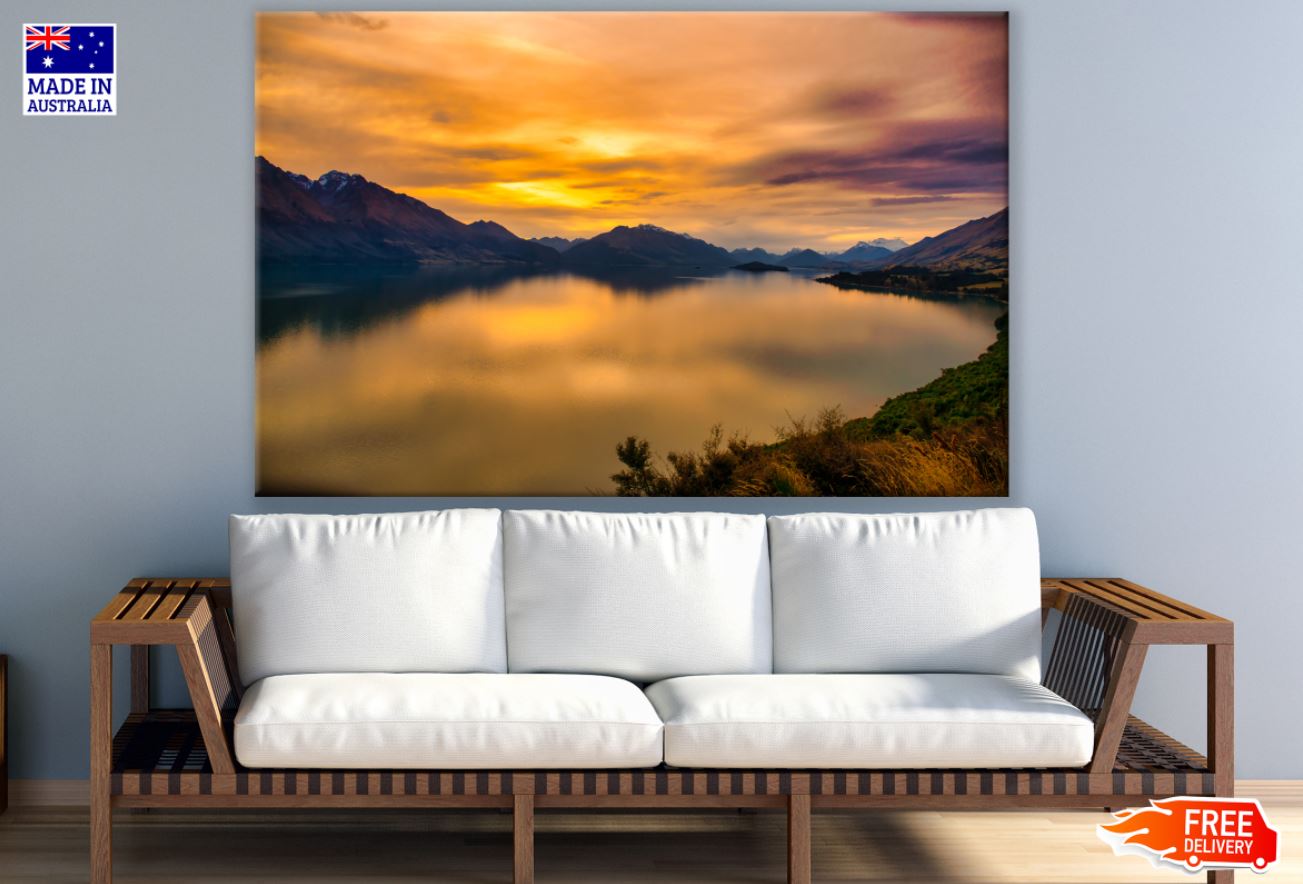 Lake Sunset Scenery Photograph Print 100% Australian Made