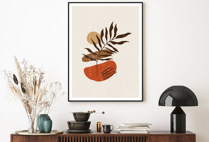 Brown Leaf & Marble Shapes Vector Home Decor Premium Quality Poster Print Choose Your Sizes