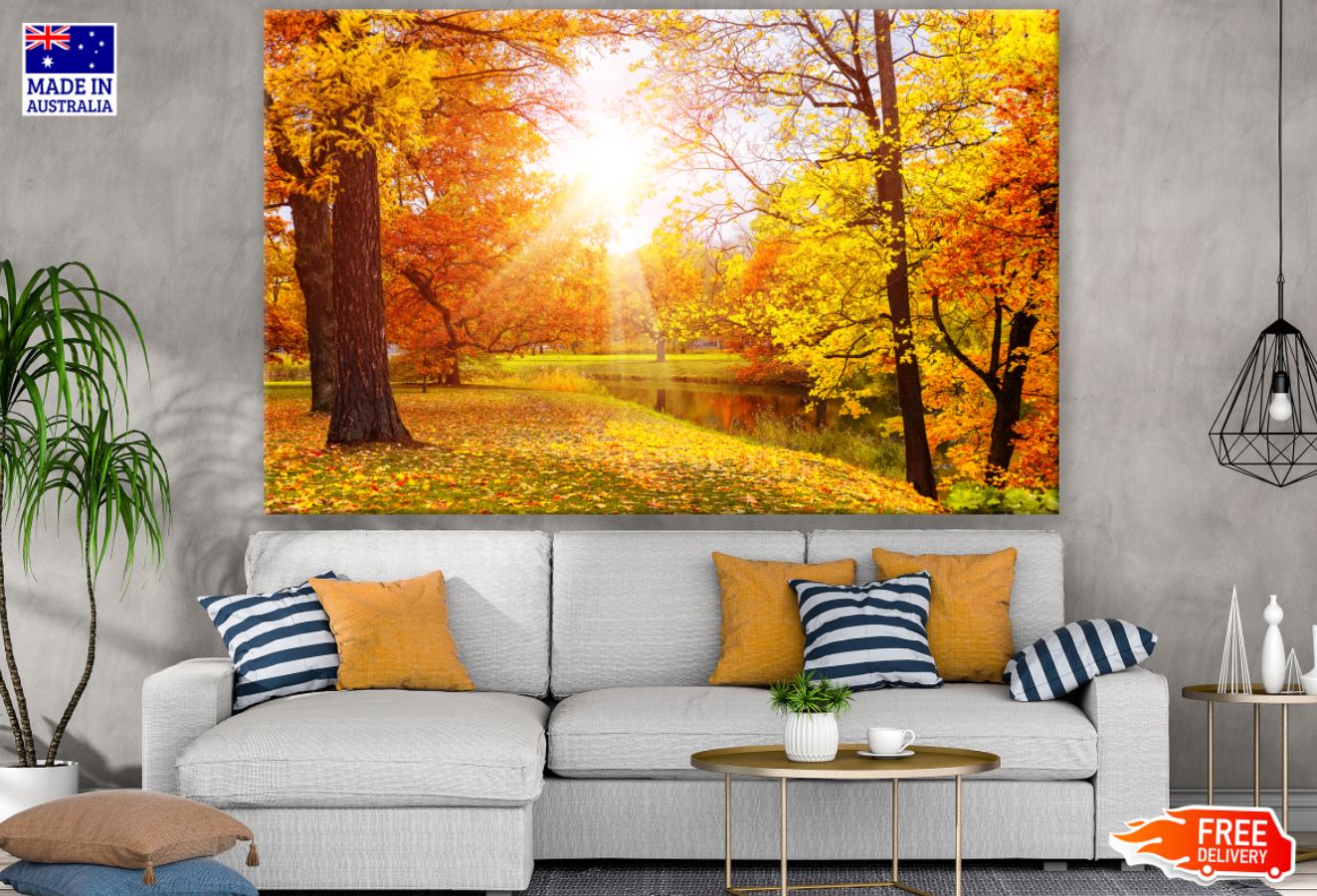 Autumn Forest & River Photograph Print 100% Australian Made