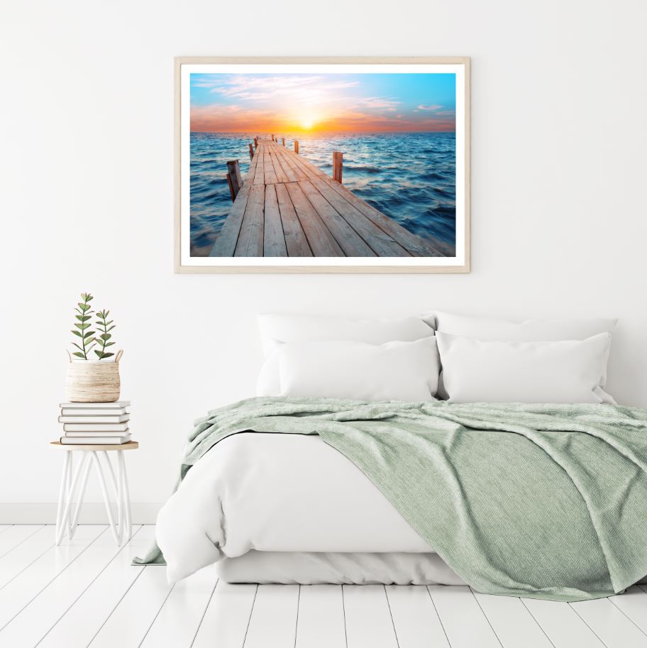 Wooden Pier Over Lake Scenery Home Decor Premium Quality Poster Print Choose Your Sizes