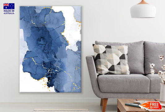 Blue & Gold Abstract Design Print 100% Australian Made