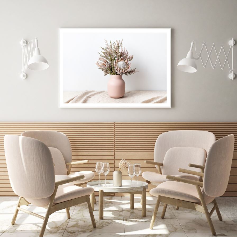 Flower Vase on Table Photograph Home Decor Premium Quality Poster Print Choose Your Sizes