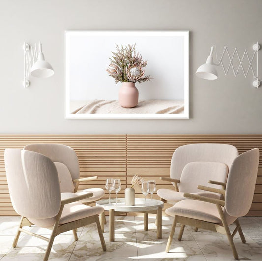 Flower Vase on Table Photograph Home Decor Premium Quality Poster Print Choose Your Sizes