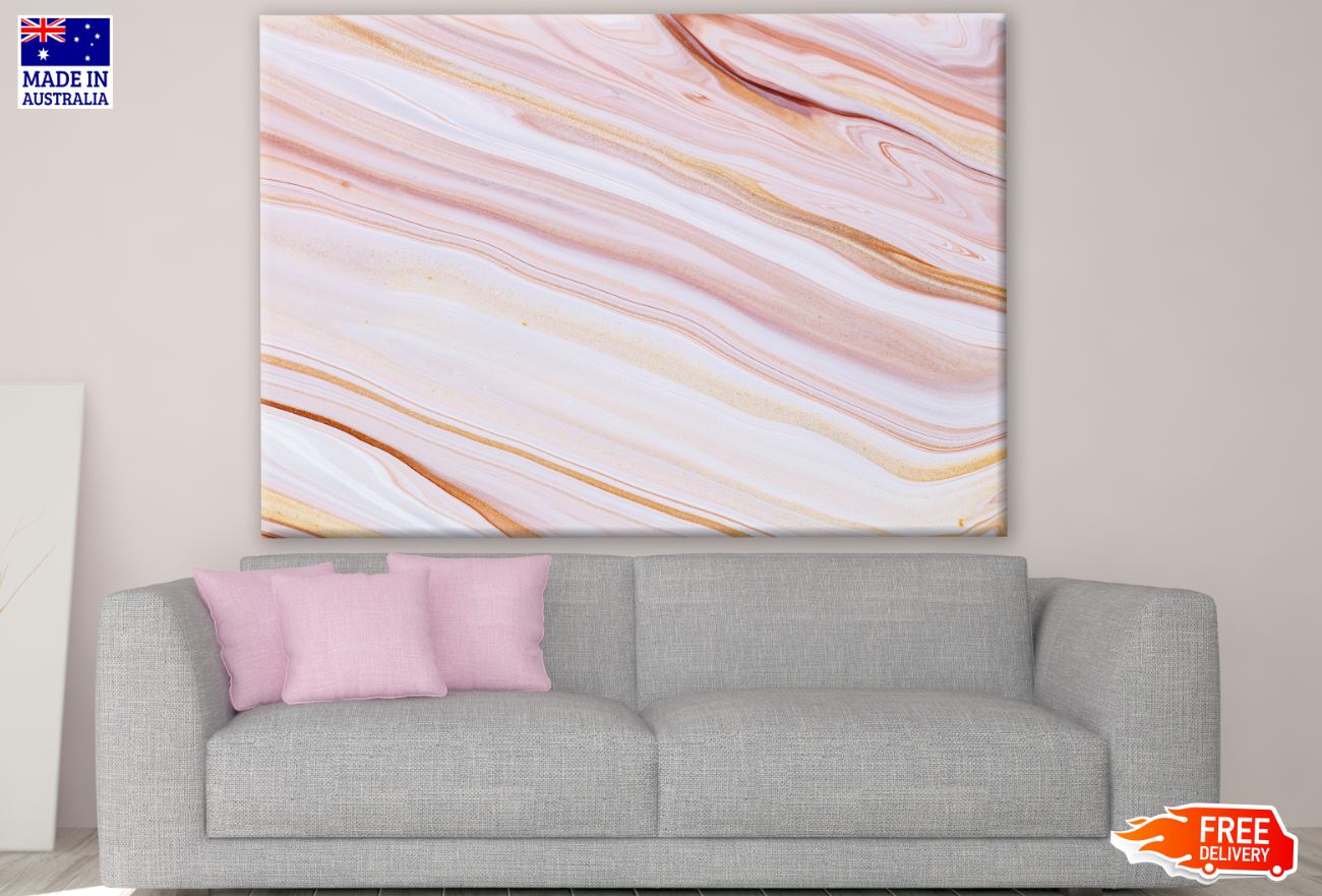 Pink & Gold Abstract Design Print 100% Australian Made