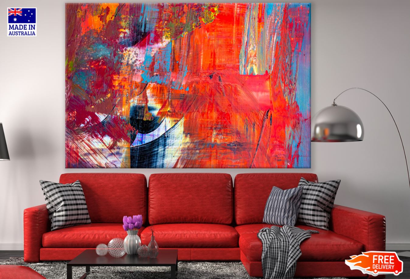 Colorful Abstract Painting Design Print 100% Australian Made