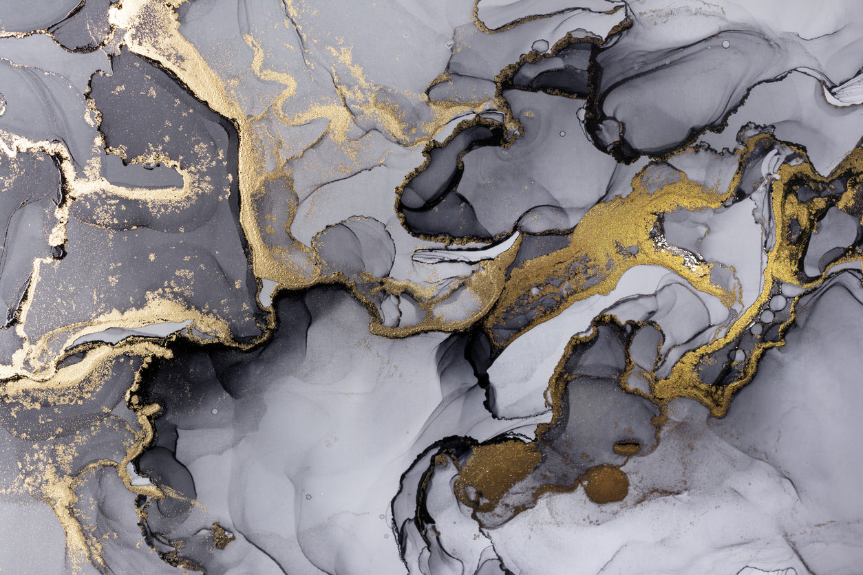 Gold & Black Abstract Painting Home Decor Premium Quality Poster Print Choose Your Sizes
