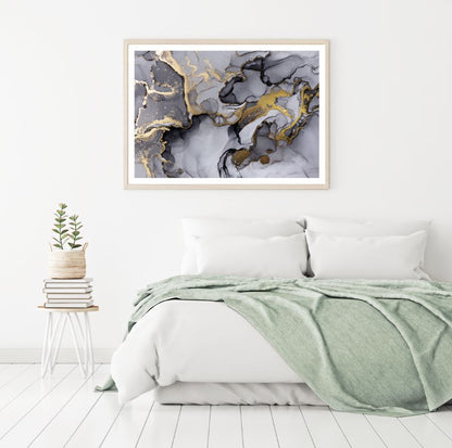 Gold & Black Abstract Painting Home Decor Premium Quality Poster Print Choose Your Sizes