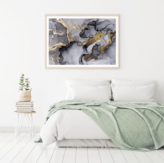 Gold & Black Abstract Painting Home Decor Premium Quality Poster Print Choose Your Sizes