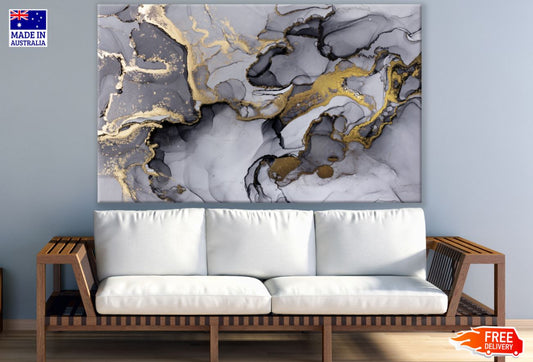 Gold & Black Abstract Painting Print 100% Australian Made
