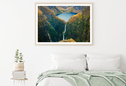 Lake & Waterfall Scenery View Home Decor Premium Quality Poster Print Choose Your Sizes