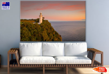 Lighthouse Near Sea Scenery View Print 100% Australian Made