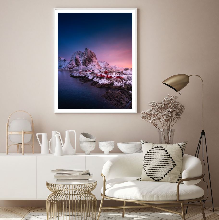 Houses Near Sea & Mountains VIew Home Decor Premium Quality Poster Print Choose Your Sizes