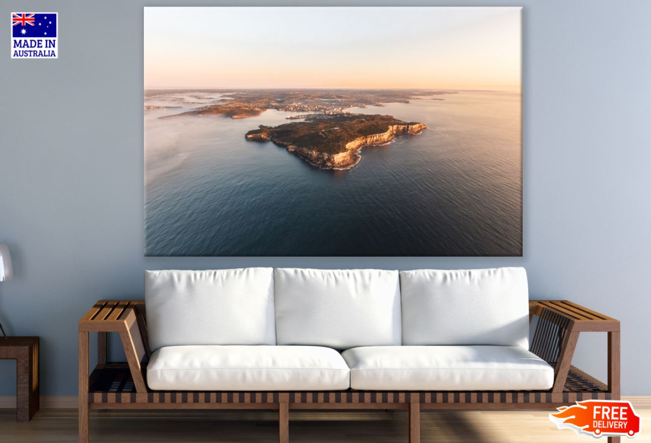 Island in Sea Sky View Photograph Print 100% Australian Made