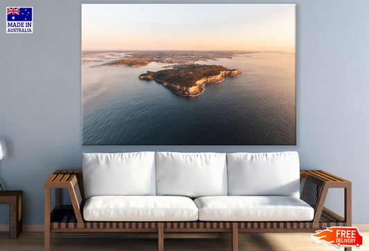 Island in Sea Sky View Photograph Print 100% Australian Made