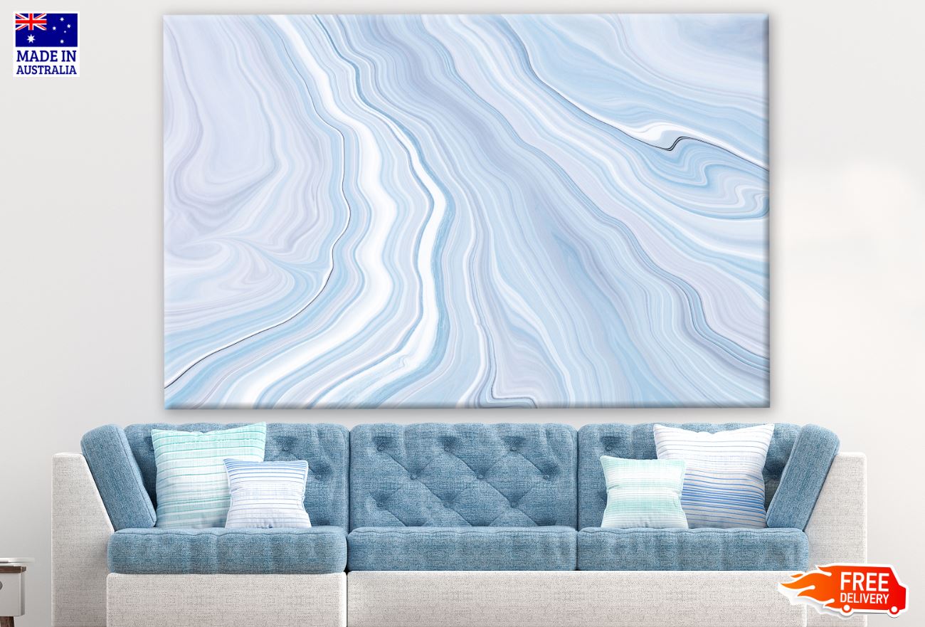 Blue & White Abstract Design Print 100% Australian Made