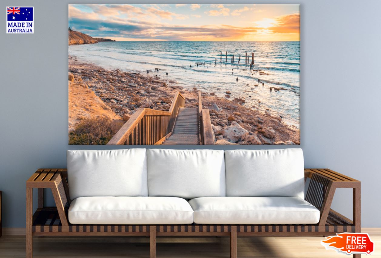 Stairs to Sea Scenery Photograph Print 100% Australian Made