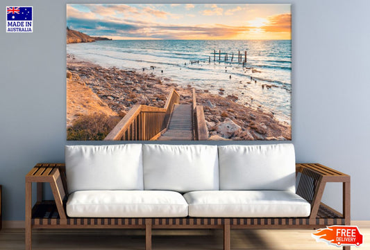 Stairs to Sea Scenery Photograph Print 100% Australian Made