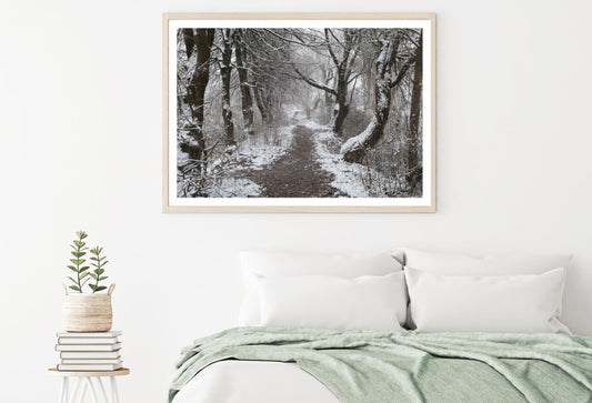 Road In Misty Snow Covered Forest Home Decor Premium Quality Poster Print Choose Your Sizes