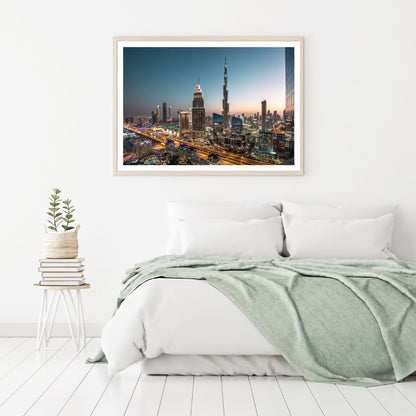 City Buildings Night Scenery View Home Decor Premium Quality Poster Print Choose Your Sizes