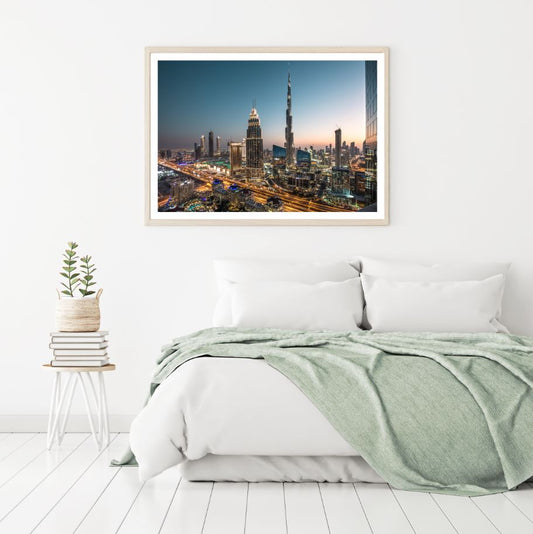 City Buildings Night Scenery View Home Decor Premium Quality Poster Print Choose Your Sizes