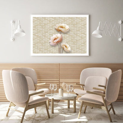 Pink & White Flowers 3D Design Home Decor Premium Quality Poster Print Choose Your Sizes