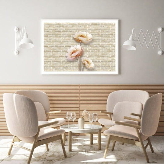 Pink & White Flowers 3D Design Home Decor Premium Quality Poster Print Choose Your Sizes