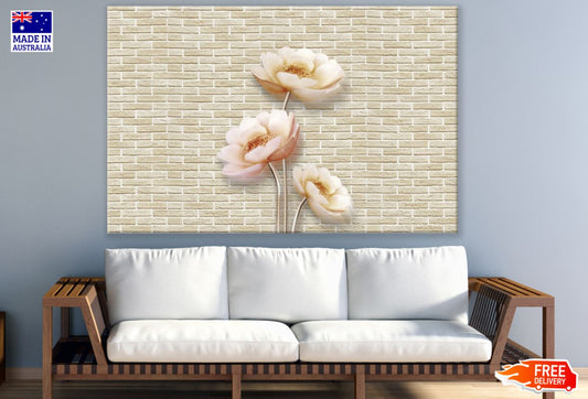 Pink & White Flowers 3D Design Print 100% Australian Made