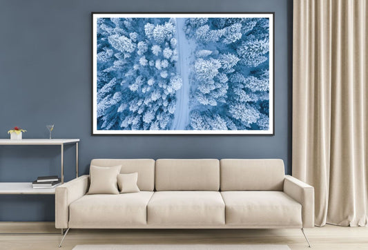 Snow Covered Pine Forest Aerial Home Decor Premium Quality Poster Print Choose Your Sizes