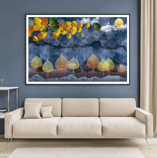 Colorful Leaves & Sky Abstract 3D Home Decor Premium Quality Poster Print Choose Your Sizes