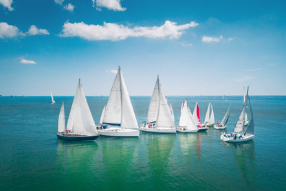 Boats on Sea Scenery Photograph Print 100% Australian Made